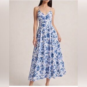 NWOT Abercrombie & Fitch Blue Floral Maxi Dress